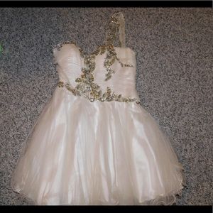 Creme colored Torani couture dress
